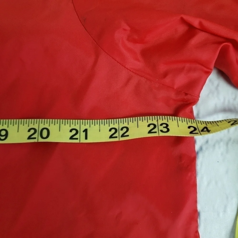 VINTAGE IH International Harvester Unlined Windbreaker Red White Black Stains L